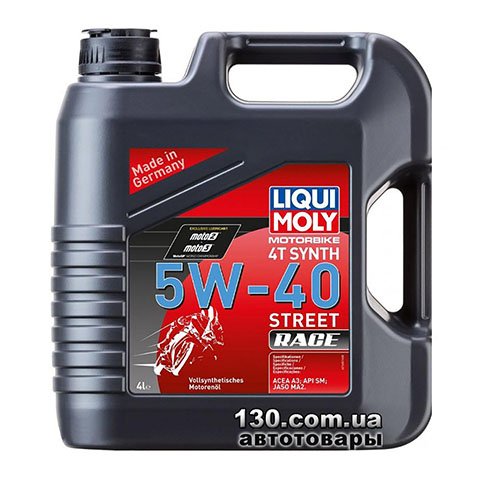 Моторное масло синтетическое Liqui Moly Motorbike 4T Synth 5W-40 Street Race — 4 л