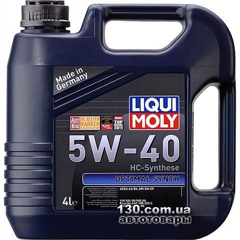 Liqui Moly Optimal Synth 5W-40 — моторне мастило синтетичне — 4 л