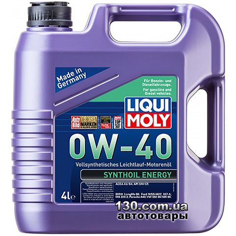 Liqui Moly Synthoil Energy 0W-40 — моторное масло синтетическое — 4 л