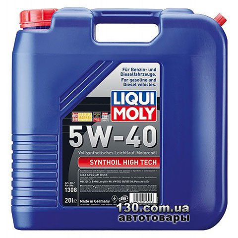 Liqui Moly Synthoil High Tech 5W-40 — моторне мастило синтетичне — 20 л