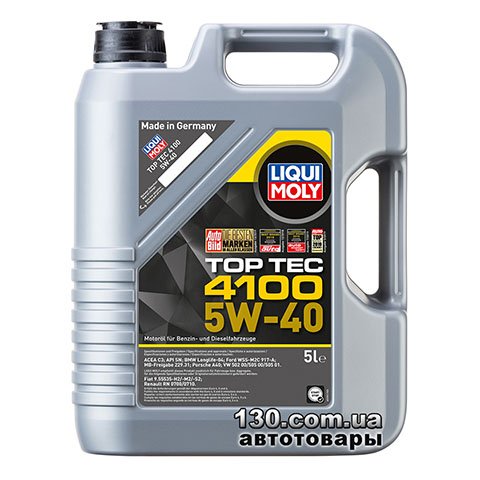 Synthetic motor oil Liqui Moly TOP TEC 4100 5W-40 — 5 l