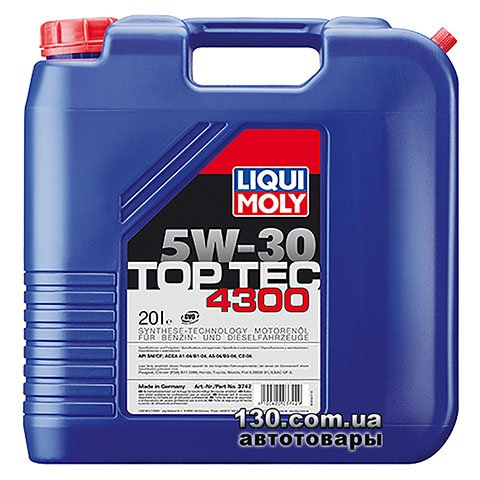 Liqui Moly TOP TEC 4300 5W-30 — synthetic motor oil — 20 l