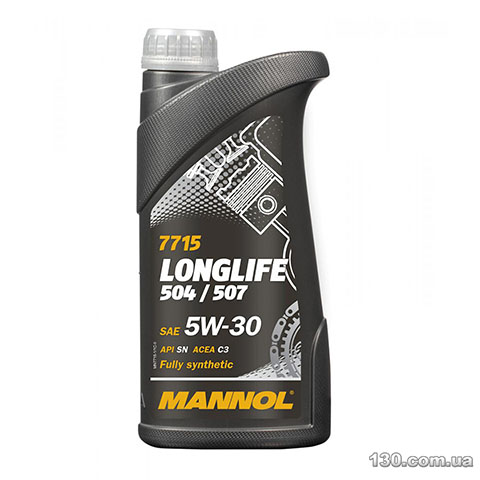 Моторное масло синтетическое Mannol 7715 LongLife 504/507 5W-30 — 1 л