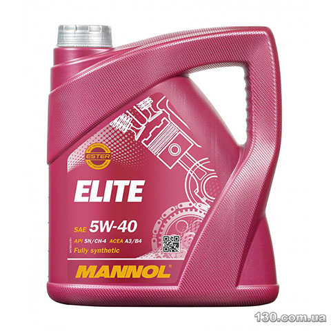 Моторное масло синтетическое Mannol Elite (metal) 5W-40 SN/CH-4 — 4 л