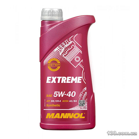 Моторное масло синтетическое Mannol Extreme 5W-40 SN/CH-4 — 1 л