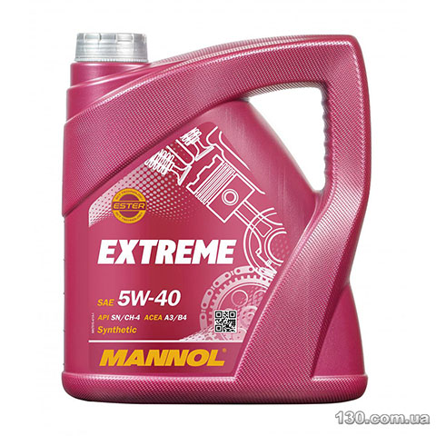 Моторное масло синтетическое Mannol Extreme 5W-40 SN/CH-4 — 5 л
