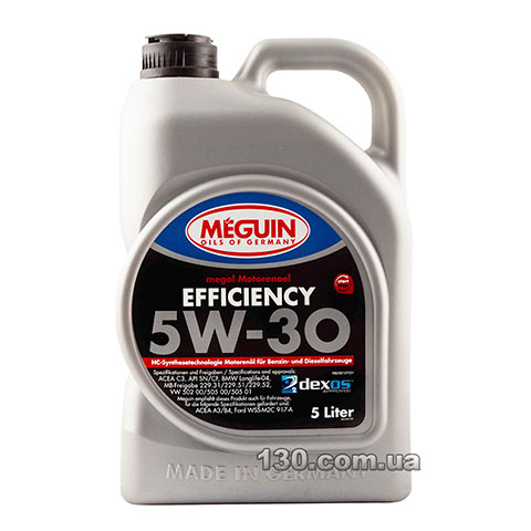 Synthetic motor oil Meguin Efficiency 5W-30 — 5 l