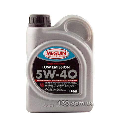 Моторное масло синтетическое Meguin Low Emission SAE 5W-40 — 1 л