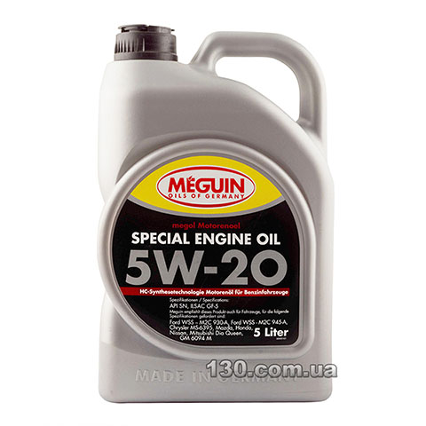 Моторное масло синтетическое Meguin Special Engine Oil SAE 5W-20 — 5 л