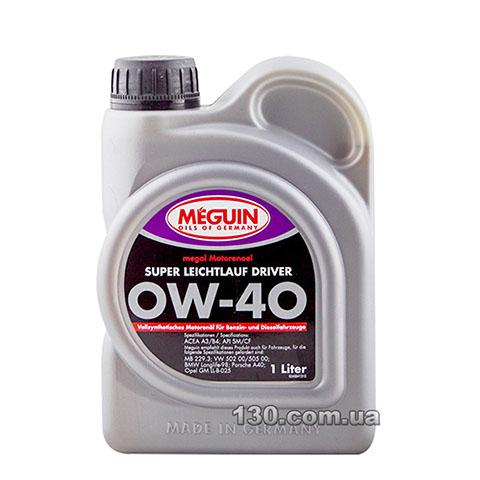 Meguin Super Leichtlauf Driver SAE 0W-40 — synthetic motor oil — 1 l