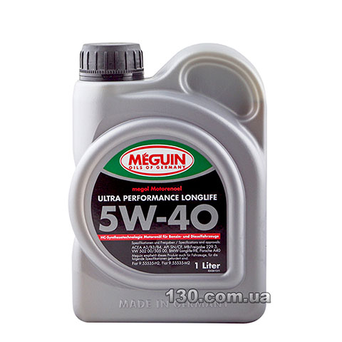 Моторное масло синтетическое Meguin Ultra Performance Longlife SAE 5W-40 — 1 л