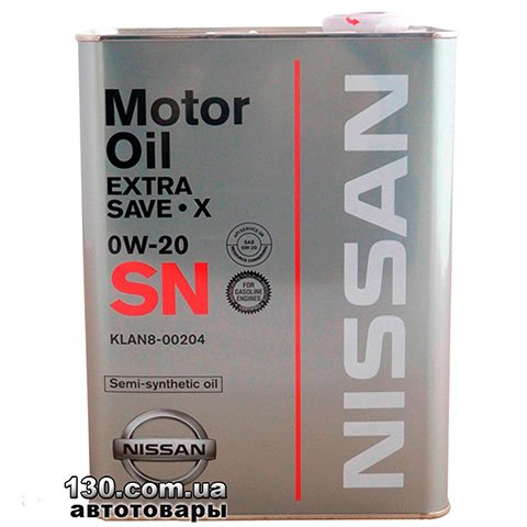 Моторное масло синтетическое Nissan Extra Save X 0W-20 — 4 л