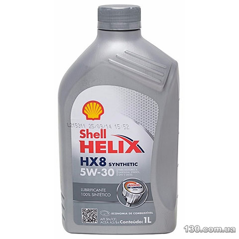 Моторное масло синтетическое Shell Helix HX8 5W-30 — 1 л