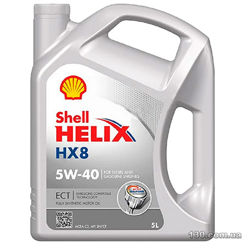 Моторное масло синтетическое Shell Helix HX8 ECT 5W-40 — 5 л