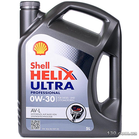 Моторное масло синтетическое Shell Helix Ultra Professional AF-L 0W-30 — 5 л
