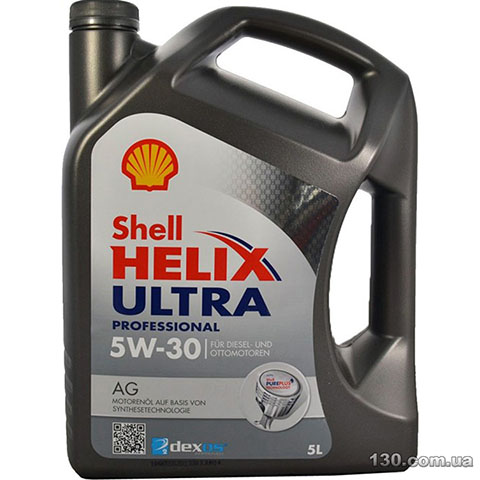 Моторное масло синтетическое Shell Helix Ultra Professional AG 5W-30 — 5 л