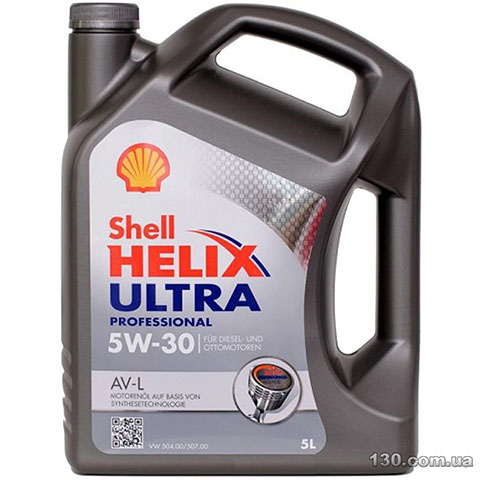 Моторное масло синтетическое Shell Helix Ultra Professional AV-L 5W-30 — 5 л