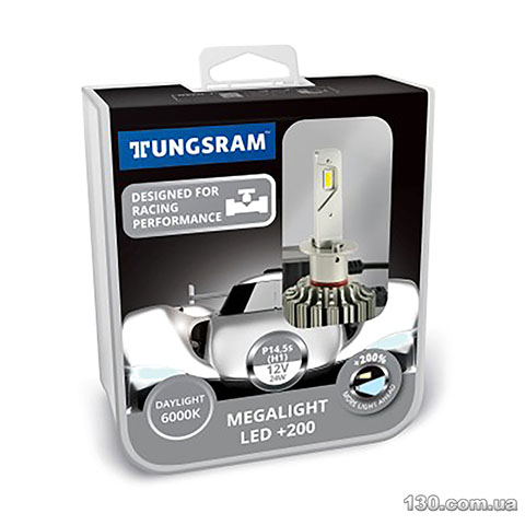 Світлодіодні автолампи (комплект) Tungsram Megalight LED +200 12V H1 24W 6000K