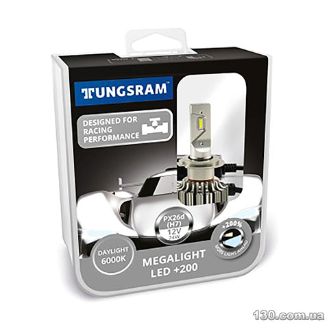 Tungsram Megalight LED +200 12V H7 24W 6000K — car led lamps