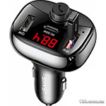 Car charger Usams US-CC143 C25 50W 2A+C 3 Ports Digital Display Wireless FM Car Charger Black CC143TC01