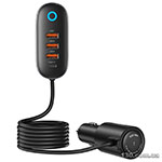 Автомобильное зарядное устройство Usams US-CC161Car Charger 3USB + Type-C 156W With Cigarette Lighter Black CC161CC01