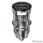 Автомобильное зарядное устройство Usams US-CC162 C31 15W Transparent Dual USB A+A Mini Car Charger CC162CC01