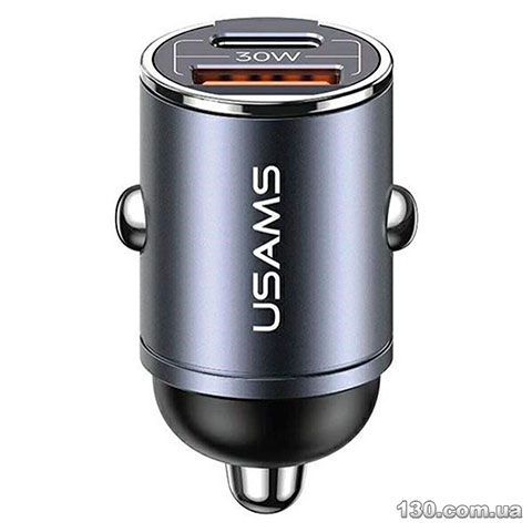 Автомобильное зарядное устройство Usams US-CC206 C38 PD30W A+C Dual Ports Fast Charging Invisible Ring Car Charger tarnish CC206CC01