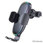 Cell phone holder with wireless charging Usams US-CD187 15W Wireless Charging Car Holder With Colorful Light CD187ZJ01