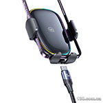 Cell phone holder with wireless charging Usams US-CD187 15W Wireless Charging Car Holder With Colorful Light CD187ZJ01
