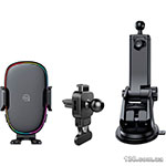 Cell phone holder with wireless charging Usams US-CD187 15W Wireless Charging Car Holder With Colorful Light CD187ZJ01