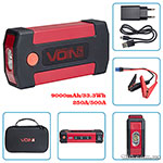 Автономное пуско-зарядное устройство (джамп-стартер) VOIN JS-500 9000mAh/33,3Wh/12V START-250A/500A/фонарь