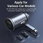 Car charger Vention Two-Port USB A+C (18/20) Car Charger Gray Mini Style Aluminium Alloy Type FFBH0