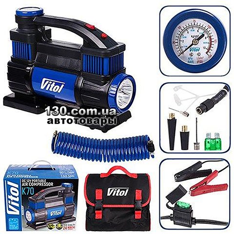Vitol K-70 — компрессор автомобильный (насос) двухцилиндровый для ...