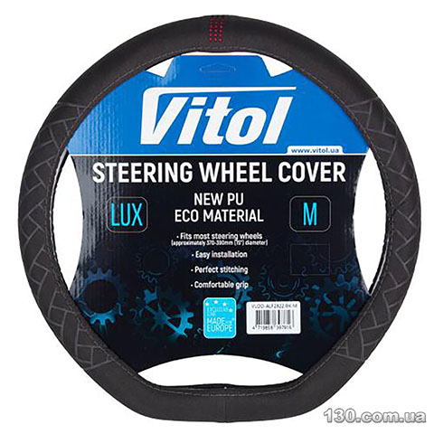 Steering wheel cover Vitol VLOD-ALF2822 BK M