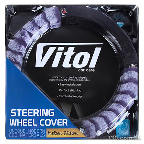 Steering wheel cover Vitol VLOD-F95 BK/PRL M