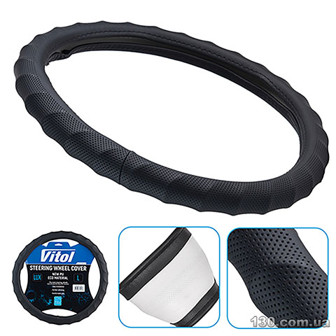 Steering wheel cover Vitol VLOD-W171 Bk L