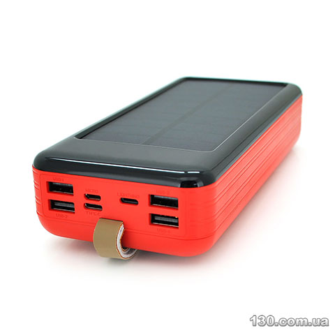 Повербанк Voltronic 1901A 20000 mAh Solar, Flashlight, Input:5V/1A(microUSB, TypeC), Output:5V/2, 1А(2хUSB), PD, rubberized case, Black, Corton BOX