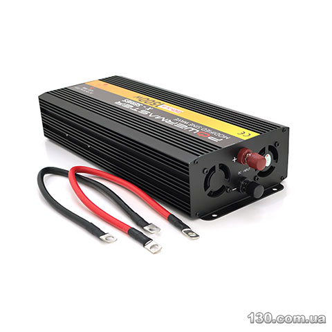 Автомобільний перетворювач напруги (інвертор) Voltronic POWERMASTER-1500 12V/220V, 1500 W з апроксимованою синусоїдою, 1 універсальна розетка, клем + крокодили, Box