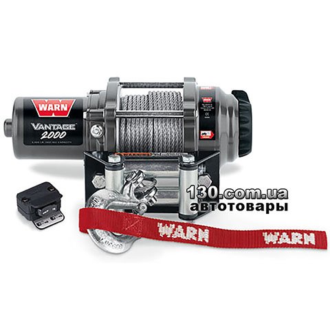 WARN Vantage 2000 — лебедка для квадроцикла 12 В, 0,91 т, ролики с тросом 15 м (4 мм)