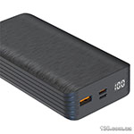 Повербанк XO XO-PR144B 20000 mAh, Input:5V/2А(Lightning), 5V/3 А, 9V/2А(Type-C), Output:5V/3А, 9V/2А, 12V/1, 5А(USB), Q68, PD20W, plastic, Black