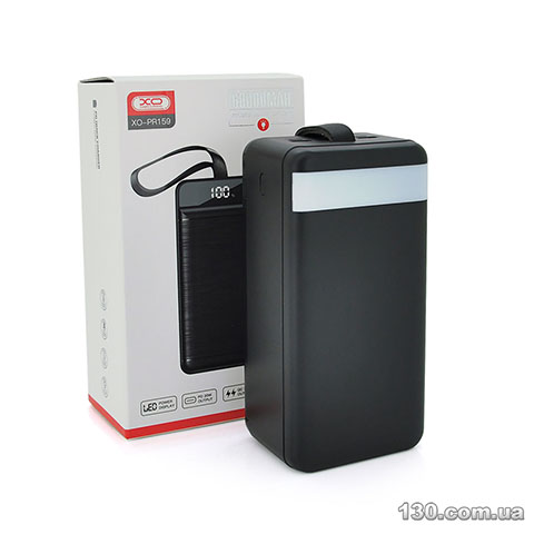 Power bank XO XO-PR158 50000 mAh, Input:5V/2.5A, 9V/2A, 12V/1.5A (Micro, Type-C, Lightning), Output: 5V/2A, 9V/2A (3xUSB, Type-C), Q18, plastic, Black